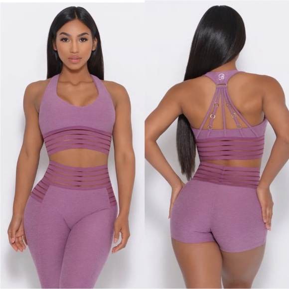 Bombshell Sportswear Purple Statement Sports Bra Small - Picture 1 of 4